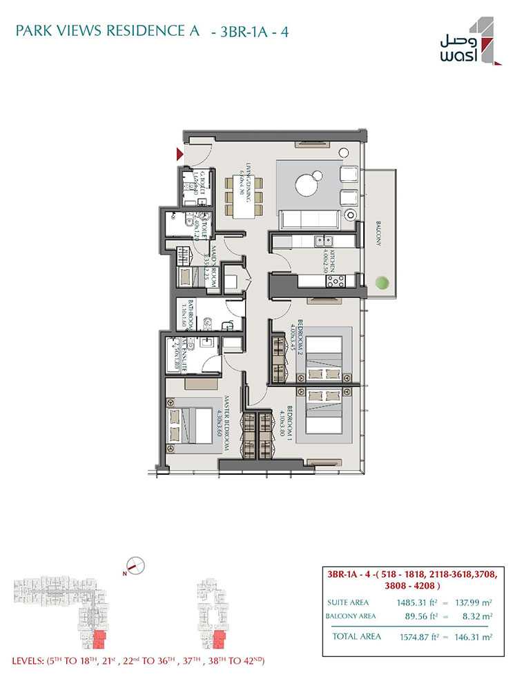 Type 1A-4, 518-1818, 2118-3618,3708, 3808-4208, Levels 5th to 18th, 21st, 22nd to 36th, 38th to 42nd